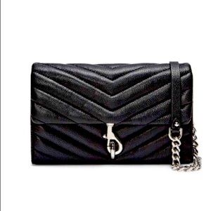Black Rebecca Minkoff Edie Wallet on Chain bag